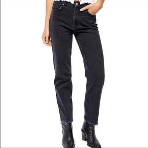 Free People dakota black straight leg jeans.